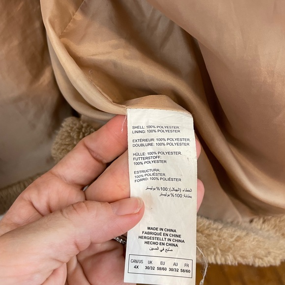 ‘A’ (MTL 1980) tan teddy coat 4x - Picture 7 of 10